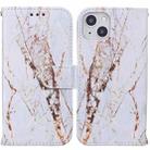 For iPhone 13 mini Horizontal Flip Leather Case with Holder (White Marble) - 1
