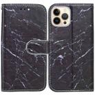 For iPhone 13 Pro Horizontal Flip Leather Case with Holder (Black Marble) - 1