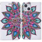 For iPhone 13 mini Horizontal Flip Leather Case with Holder & Card Slots & Photo Frame & Wallet (Half Flower) - 1