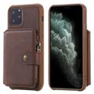 For iPhone 11 Pro Buckle Zipper Shockproof Protective Case with Holder & Card Slots & Wallet & Lanyard & Photos Frames(Coffee) - 1