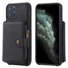 For iPhone 11 Pro Buckle Zipper Shockproof Protective Case with Holder & Card Slots & Wallet & Lanyard & Photos Frames(Black) - 1