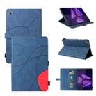 For Lenovo Tab M10 Plus TB-X606 10.3 inch Dual-color Splicing Horizontal Flip PU Leather Case with Holder & Card Slots & Sleep / Wake-up Function(Blue) - 1