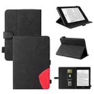 For Amazon Kindle Paperwhite 4 / 3 / 2 / 1 Dual-color Splicing Horizontal Flip PU Leather Case with Holder & Card Slots & Sleep / Wake-up Function(Black) - 1