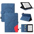 For Amazon Kindle Paperwhite 4 / 3 / 2 / 1 Dual-color Splicing Horizontal Flip PU Leather Case with Holder & Card Slots & Sleep / Wake-up Function(Blue) - 1