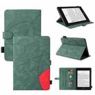 For Amazon Kindle Paperwhite 4 / 3 / 2 / 1 Dual-color Splicing Horizontal Flip PU Leather Case with Holder & Card Slots & Sleep / Wake-up Function(Green) - 1