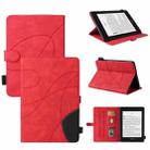 For Amazon Kindle Paperwhite 4 / 3 / 2 / 1 Dual-color Splicing Horizontal Flip PU Leather Case with Holder & Card Slots & Sleep / Wake-up Function(Red) - 1