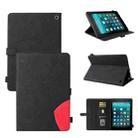 For Amazon Fire HD 10 2021 Dual-color Splicing Horizontal Flip PU Leather Case with Holder & Card Slots & Sleep / Wake-up Function(Black) - 1