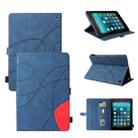 For Amazon Fire HD 10 2021 Dual-color Splicing Horizontal Flip PU Leather Case with Holder & Card Slots & Sleep / Wake-up Function(Blue) - 1