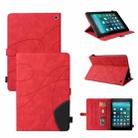 For Amazon Fire HD 10 2021 Dual-color Splicing Horizontal Flip PU Leather Case with Holder & Card Slots & Sleep / Wake-up Function(Red) - 1