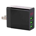 3 USB Ports LED Digital Display Travel Charger, US Plug(Black) - 1