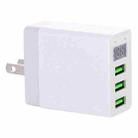 3 USB Ports LED Digital Display Travel Charger, US Plug(White) - 1