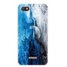 For Xiaomi Redmi 6A Embossed Varnished Marble TPU Protective Case with Holder(Dark Blue) - 1