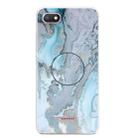 For Xiaomi Redmi 6A Embossed Varnished Marble TPU Protective Case with Holder(Silver Blue) - 1