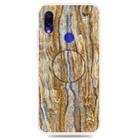 For Xiaomi Redmi 7 Embossed Varnished Marble TPU Protective Case with Holder(Brown) - 1