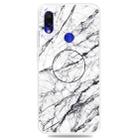 For Xiaomi Redmi 7 Embossed Varnished Marble TPU Protective Case with Holder(White) - 1