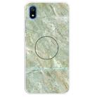 For Xiaomi Redmi 7A Embossed Varnished Marble TPU Protective Case with Holder(Light Green) - 1