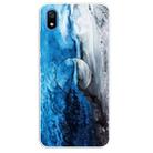 For Xiaomi Redmi 7A Embossed Varnished Marble TPU Protective Case with Holder(Dark Blue) - 1