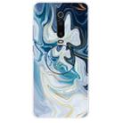 For Xiaomi Redmi K20 & K20 Pro Embossed Varnished Marble TPU Protective Case with Holder(Gold Line Blue) - 1