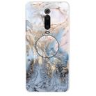 For Xiaomi Redmi K20 & K20 Pro Embossed Varnished Marble TPU Protective Case with Holder(Gold Grey) - 1