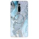 For Xiaomi Redmi K20 & K20 Pro Embossed Varnished Marble TPU Protective Case with Holder(Silver Blue) - 1
