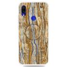 For Xiaomi Redmi Note 7 & 7 Pro Embossed Varnished Marble TPU Protective Case with Holder(Brown) - 1