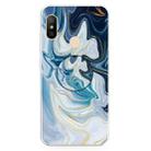 For Xiaomi Redmi Note 6 & 6 Pro Embossed Varnished Marble TPU Protective Case with Holder(Gold Line Blue) - 1