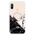 For Xiaomi Redmi Note 6 & 6 Pro Embossed Varnished Marble TPU Protective Case with Holder(Black White Pink) - 1