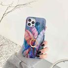 Painted Pattern Shockproof Case with Ring Holder For iPhone 13(Banana Leaf) - 1