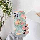 Small Floral Pattern Shockproof Case with Ring Holder For iPhone 13(Light Green) - 1