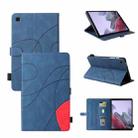 For Samsung Galaxy Tab A7 Lite T225/T220 Dual-color Splicing Horizontal Flip PU Leather Case with Holder & Card Slots(Blue) - 1