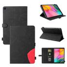 For Samsung Galaxy Tab A 10.1 (2019) T510 Dual-color Splicing Horizontal Flip PU Leather Case with Holder & Card Slots & Sleep / Wake-up Function(Black) - 1