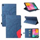 For Samsung Galaxy Tab A 10.1 (2019) T510 Dual-color Splicing Horizontal Flip PU Leather Case with Holder & Card Slots & Sleep / Wake-up Function(Blue) - 1