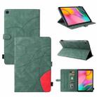 For Samsung Galaxy Tab A 10.1 (2019) T510 Dual-color Splicing Horizontal Flip PU Leather Case with Holder & Card Slots & Sleep / Wake-up Function(Green) - 1