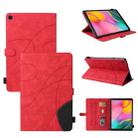 For Samsung Galaxy Tab A 10.1 (2019) T510 Dual-color Splicing Horizontal Flip PU Leather Case with Holder & Card Slots & Sleep / Wake-up Function(Red) - 1