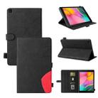 For Samsung Galaxy Tab A 8.0 (2019) T295 Dual-color Splicing Horizontal Flip PU Leather Case with Holder & Card Slots(Black) - 1