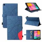 For Samsung Galaxy Tab A 8.0 (2019) T295 Dual-color Splicing Horizontal Flip PU Leather Case with Holder & Card Slots(Blue) - 1