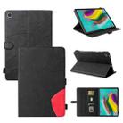 For Samsung Galaxy Tab S5e T720 Dual-color Splicing Horizontal Flip PU Leather Case with Holder & Card Slots & Sleep / Wake-up Function(Black) - 1