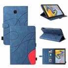 For Samsung Galaxy Tab A 8.0 (2018) T387 Dual-color Splicing Horizontal Flip PU Leather Case with Holder & Card Slots(Blue) - 1