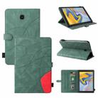 For Samsung Galaxy Tab A 8.0 (2018) T387 Dual-color Splicing Horizontal Flip PU Leather Case with Holder & Card Slots(Green) - 1