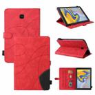For Samsung Galaxy Tab A 8.0 (2018) T387 Dual-color Splicing Horizontal Flip PU Leather Case with Holder & Card Slots(Red) - 1