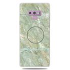 For Galaxy Note 9 Embossed varnished Marble TPU Protective Case with Holder(Light Green) - 1