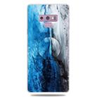 For Galaxy Note 9 Embossed varnished Marble TPU Protective Case with Holder(Dark Blue) - 1