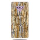 For Galaxy Note 9 Embossed varnished Marble TPU Protective Case with Holder(Brown) - 1