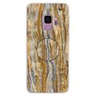 For Galaxy S9 Embossed varnished Marble TPU Protective Case with Holder(Brown) - 1