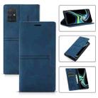 For Samsung Galaxy A81 Dream Magnetic Suction Business Horizontal Flip PU Leather Case with Holder & Card Slot & Wallet(Blue) - 1