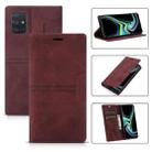 For Samsung Galaxy A91 Dream Magnetic Suction Business Horizontal Flip PU Leather Case with Holder & Card Slot & Wallet(Wine Red) - 1