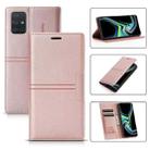 For Samsung Galaxy A51 5G Dream Magnetic Suction Business Horizontal Flip PU Leather Case with Holder & Card Slot & Wallet(Rose Gold) - 1