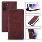 For Samsung Galaxy S21+ 5G Dream Magnetic Suction Business Horizontal Flip PU Leather Case with Holder & Card Slot & Wallet(Wine Red) - 1