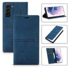 For Samsung Galaxy S21+ 5G Dream Magnetic Suction Business Horizontal Flip PU Leather Case with Holder & Card Slot & Wallet(Blue) - 1