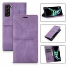 For Samsung Galaxy S21 5G Dream Magnetic Suction Business Horizontal Flip PU Leather Case with Holder & Card Slot & Wallet(Purple) - 1